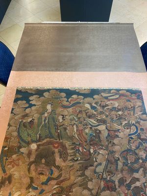 Chinese school: 'Een hemel vol boeddhistische godheden', inkt en kleur op zijde, 18e eeuw — foto 1