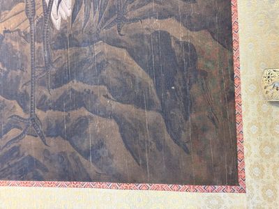 Chinese school: 'Eight cranes under a pine tree', ink and colour on silk, probably Qing — photo 8