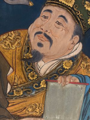 Chinese school: 'Elegant Lady and Dignitary', mixed media on paper, 20th C. — photo 12