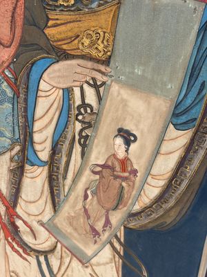 Chinese school: 'Elegant Lady and Dignitary', mixed media on paper, 20th C. — photo 14