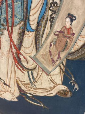 Chinese school: 'Elegant Lady and Dignitary', mixed media on paper, 20th C. — photo 15