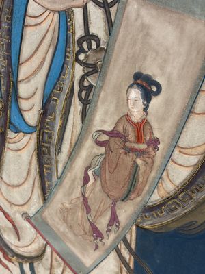 Chinese school: 'Elegant Lady and Dignitary', mixed media on paper, 20th C. — photo 16