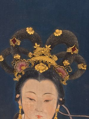 Chinese school: 'Elegant Lady and Dignitary', mixed media on paper, 20th C. — photo 2