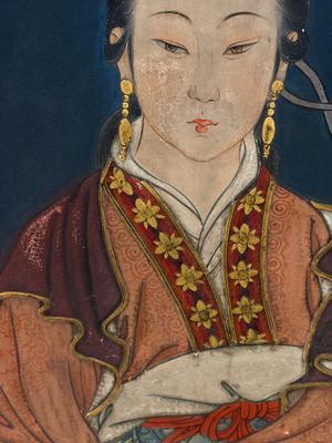 Chinese school: 'Elegant Lady and Dignitary', mixed media on paper, 20th C. — photo 4
