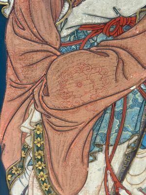 Chinese school: 'Elegant Lady and Dignitary', mixed media on paper, 20th C. — photo 7