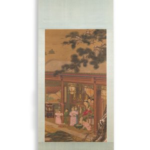 Chinese school: 'Emperor Qianlong with children', ink and colour on silk, 18/19th C. — photo 2