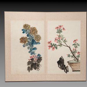 Chinese school: 'Flowers and calligraphies', writings with signatures of celebrities, ink and colour on paper — photo 12