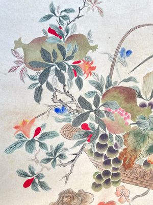 Chinese school: 'Flowers', ink and colour on paper, Cixi seal mark, 19th C. — foto 11