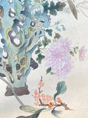 Chinese school: 'Flowers', ink and colour on paper, Cixi seal mark, 19th C. — foto 13