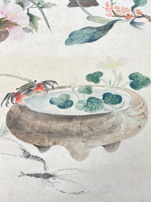 Chinese school: 'Flowers', ink and colour on paper, Cixi seal mark, 19th C. — foto 16