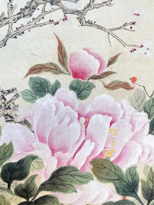 Chinese school: 'Flowers', ink and colour on paper, Cixi seal mark, 19th C. — foto 7