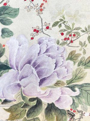 Chinese school: 'Flowers', ink and colour on paper, Cixi seal mark, 19th C. — foto 8