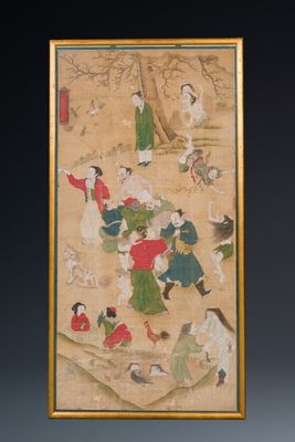 Chinese school: 'Folk tale', ink and colour on silk, 19th C. — photo 2