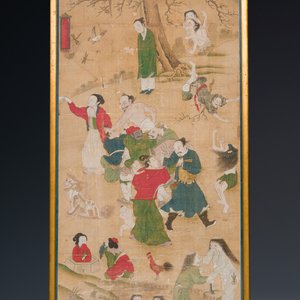 Chinese school: 'Folk tale', ink and colour on silk, 19th C. — photo 2