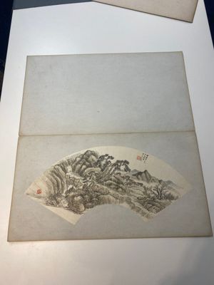 Chinese school: Four fan-shaped paintings, ink and colour on paper, signed Bosheng 博生, 19/20th C. — 照片 7