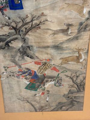 Chinese school: four 'Hunting Scene' paintings, ink and colour on paper, 19/20th C. — 照片 15