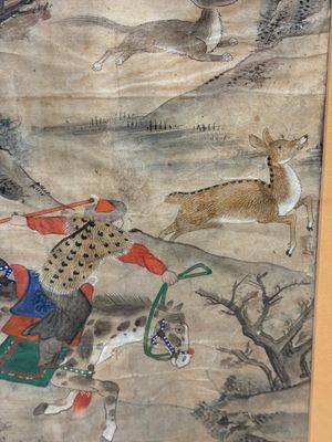 Chinese school: four 'Hunting Scene' paintings, ink and colour on paper, 19/20th C. — 照片 16