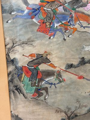 Chinese school: four 'Hunting Scene' paintings, ink and colour on paper, 19/20th C. — 照片 3