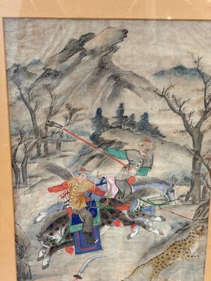 Chinese school: four 'Hunting Scene' paintings, ink and colour on paper, 19/20th C. — 照片 5