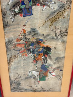Chinese school: four 'Hunting Scene' paintings, ink and colour on paper, 19/20th C. — 照片 6
