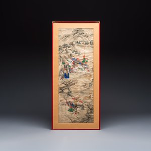 Chinese school: four 'Hunting Scene' paintings, ink and colour on paper, 19/20th C. — 照片 6