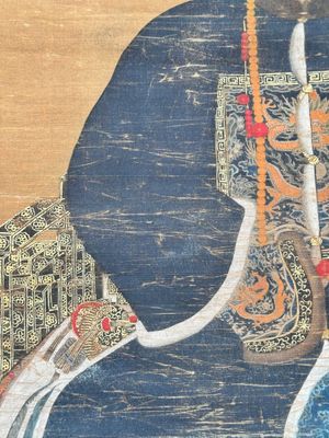 Chinese school: 'Full body portrait of a prince', ink and colour on silk, Qing — photo 6