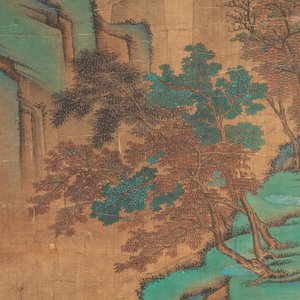 Chinese school: 'Gathering by the mountain', ink and colour on silk, 18/19th C. — 照片 4