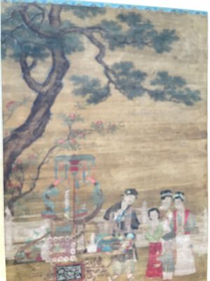 Chinese school: 'Gathering under the pine', ink and colour on silk, 18/19th C. — photo 4
