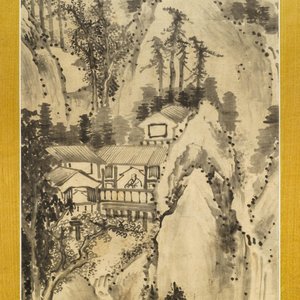 Chinese school, gesign. Chen Shizeng (Chen Hengke)(1876-1923), inkt op papier: 'Berglandschap naar Shen Zhou' — foto 4