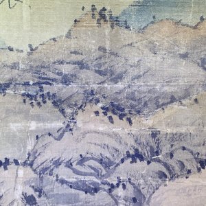 Chinese school, gesign. Hua Yan (1682-1756), inkt en kleur op papier: 'Wijzen in een bergwoud' — foto 37