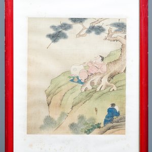 Chinese school, gesign. Yu Zhiding (1647-c.1709), inkt en kleur op zijde, gedat. 1711: acht pagina's uit een album — foto 6