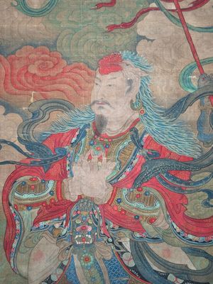 Chinese school: 'Great Heavenly King', ink and colour on silk, Ming or later — 照片 3