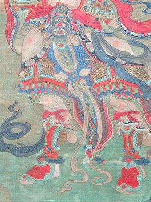 Chinese school: 'Great Heavenly King', ink and colour on silk, Ming or later — 照片 4