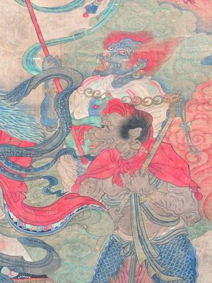 Chinese school: 'Great Heavenly King', ink and colour on silk, Ming or later — 照片 6