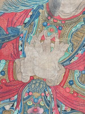 Chinese school: 'Great Heavenly King', ink and colour on silk, Ming or later — 照片 10