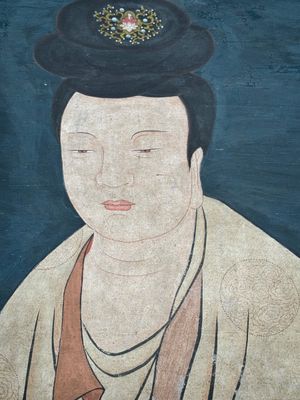 Chinese school: 'Guanyin', ink and colour on silk, Qing — 照片 9