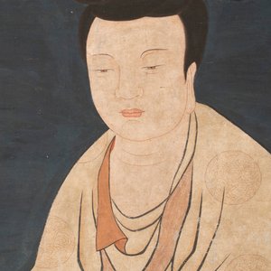 Chinese school: 'Guanyin', ink and colour on silk, Qing — 照片 3