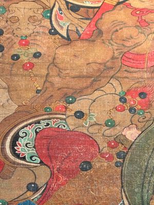 Chinese school: 'Heavenly king', ink and colour on silk, Qing or later — photo 12
