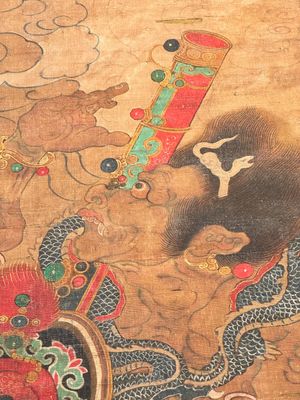 Chinese school: 'Heavenly king', ink and colour on silk, Qing or later — photo 9
