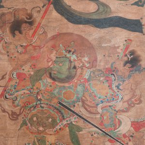 Chinese school: 'Heavenly king', ink and colour on silk, Qing or later — photo 1