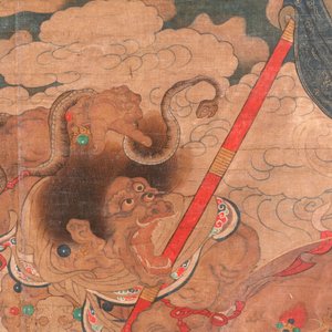 Chinese school: 'Heavenly king', ink and colour on silk, Qing or later — photo 3