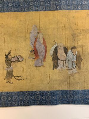 Chinese school: 'Immortals and monks', ink and colour on silk, Qing or later — photo 2