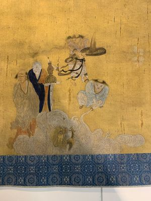 Chinese school: 'Immortals and monks', ink and colour on silk, Qing or later — photo 6
