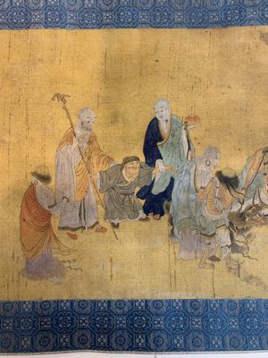 Chinese school: 'Immortals and monks', ink and colour on silk, Qing or later — photo 8