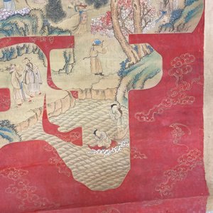Chinese school, ink and color on paper: 'Shou painting with immortals', 19th C. — 照片 27