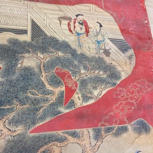 Chinese school, ink and color on paper: 'Shou painting with immortals', 19th C. — 照片 36