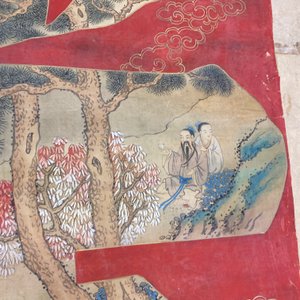 Chinese school, ink and color on paper: 'Shou painting with immortals', 19th C. — 照片 37