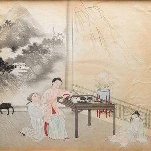 Chinese school, ink and color on paper: three narrative scenes, 19th C. — 照片 5