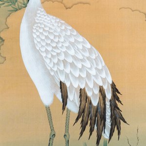 Chinese school, ink and color on paper: 'Two cranes', 20th C. — 照片 4