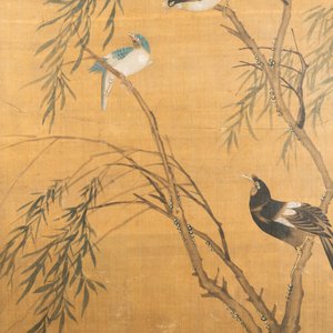 Chinese school, ink and color on silk: 'Ducks and birds near the water', late Ming/early Qing — photo 4